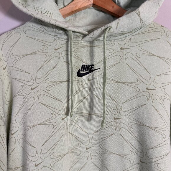 Nike Swoosh Print Embroidered Logo Hoodie Sweatshirt Pullover Men's Large Green - Picture 6 of 16